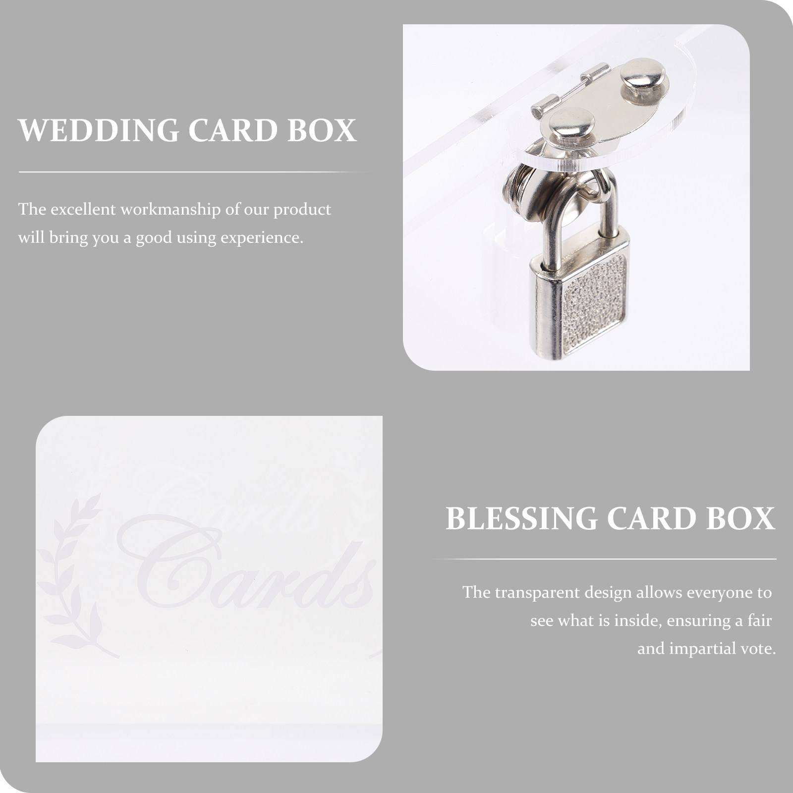 Wedding Card Box - Şeffaf Akrilik Düğün Kartı Koleksiyon Kutusu,